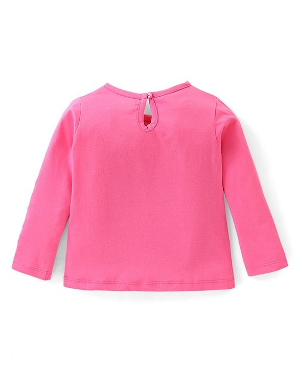 Babyhug 100% Cotton Full Sleeves Tee Cat Print - Pink