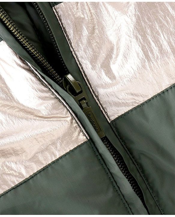 Babyhug Woven Full Sleeves Hooded Jacket with Front Zipper - Olive Green