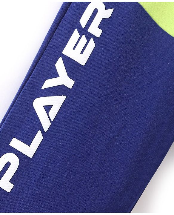 Pine Kids Knitted Stretchable Text Printed Cut & Sew Full Length Track Pants- Lime