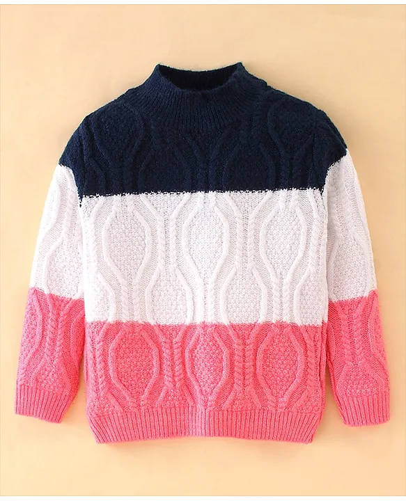 Buy Yellow Apple Knitted Full Sleeves Sweater With Cable Knit