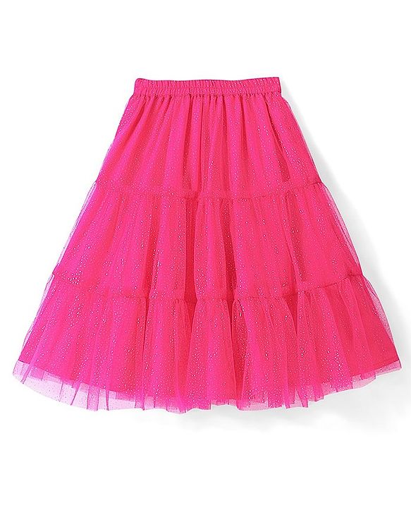 Babyhug Woven Half Sleeves Embroidered Choli and Net Lehenga with Dupatta - Pink