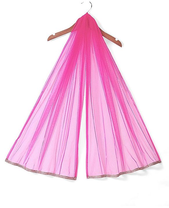 Babyhug Woven Half Sleeves Embroidered Choli and Net Lehenga with Dupatta - Pink