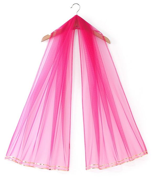 Babyhug Woven Sleeveless Brocade  Kurti Palazzo and Dupatta Set -Fuschia