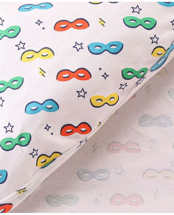Babyhug Cotton Interlock Printed Towel with Hood L 76 x B 76 cm - Multicolour