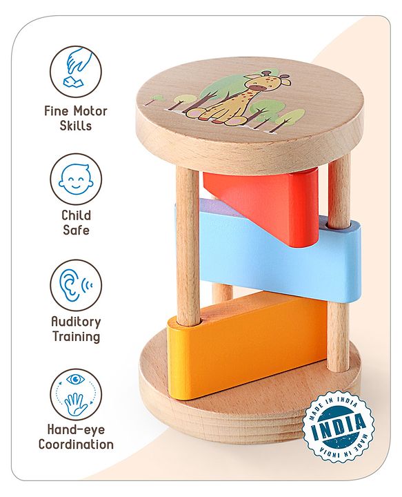 Babyhug Clacker Rolling Rattle- Multicolor