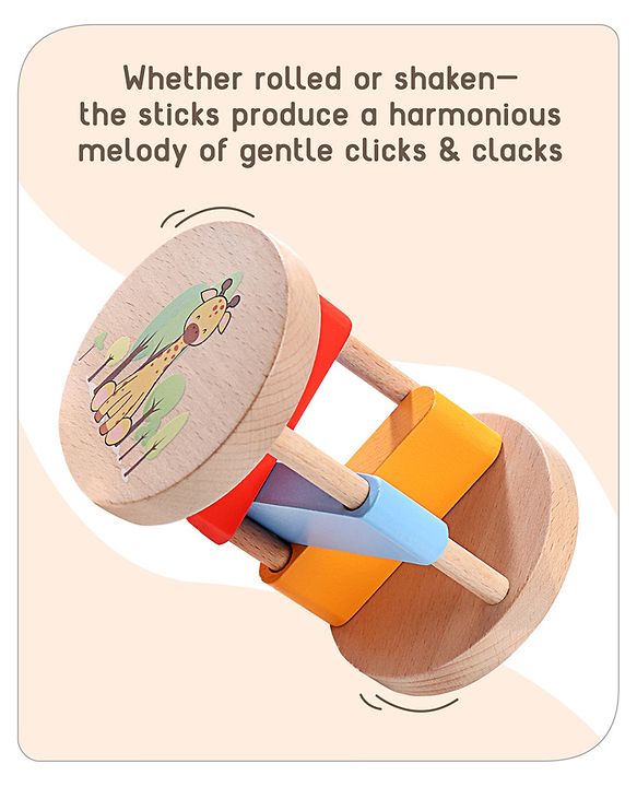 Babyhug Clacker Rolling Rattle- Multicolor