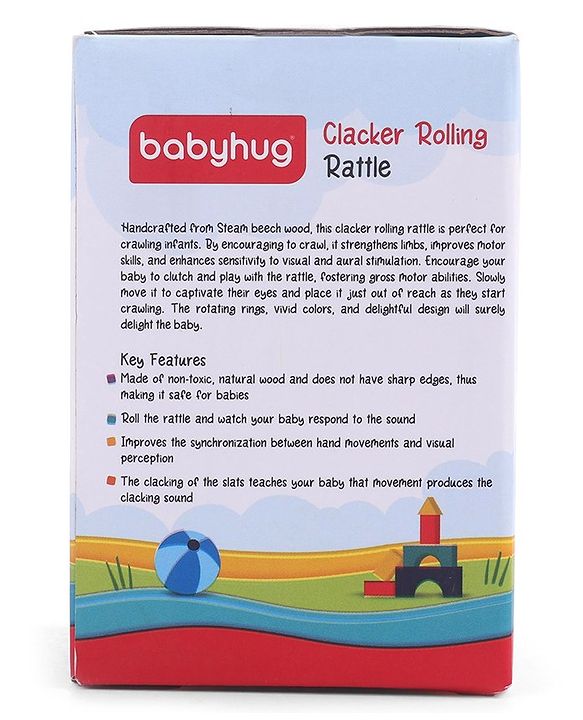 Babyhug Clacker Rolling Rattle- Multicolor