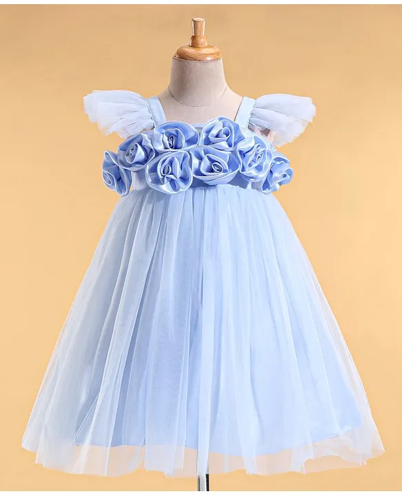 Sky Blue Flower Girl Dress With Cape Puffy Tulle Ball Gown Kids Baby Girl  Birthday Dress Party Performance Gowns From Phononame, $219.83 | DHgate.Com