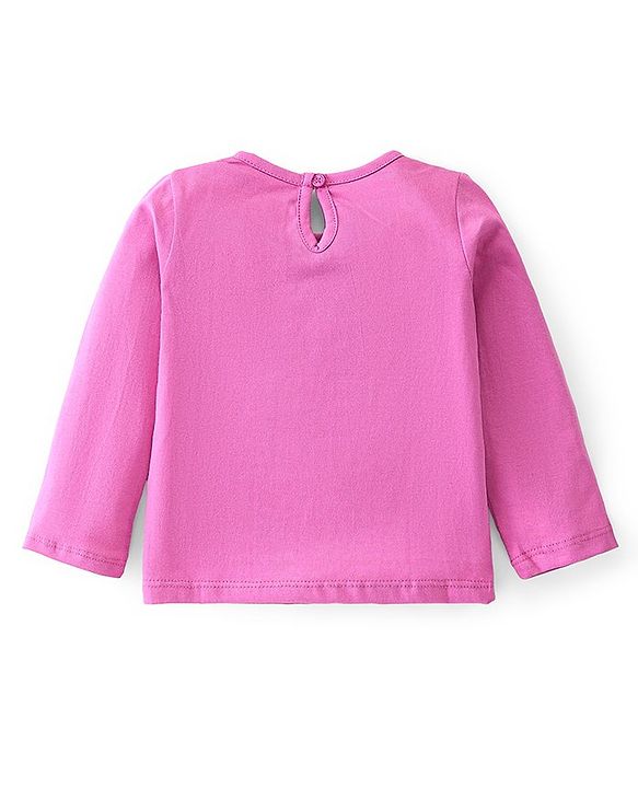 Babyhug Cotton Knit Full Sleeves T-Shirts Floral Print Pack of 3 - Pink & Purple