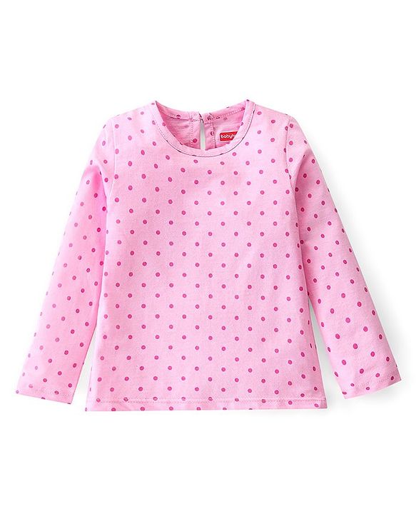 Babyhug Cotton Knit Full Sleeves T-Shirts Floral Print Pack of 3 - Pink & Purple