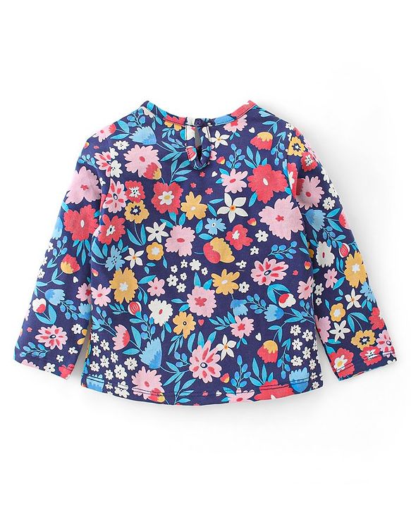 Babyhug 100% Cotton Knit Full Sleeves T-Shirt With Floral Graphics Pack Of 3 - Multicolour