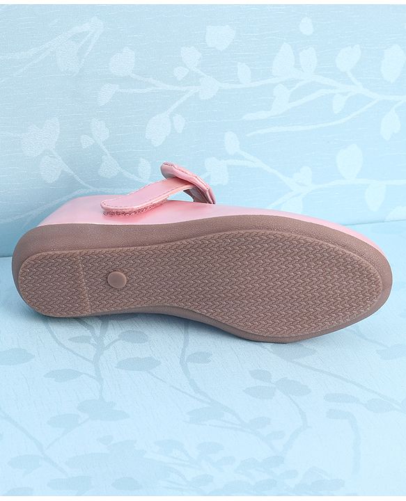 Pine Kids Ballerina with Bow Applique & Velcro Closure - Pink