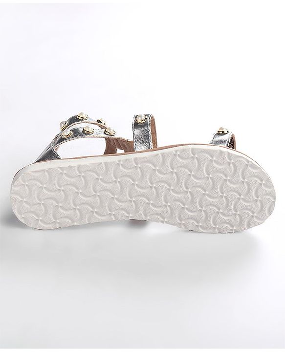 Pine Kids Zipper Closure Studded Sandals - Black
