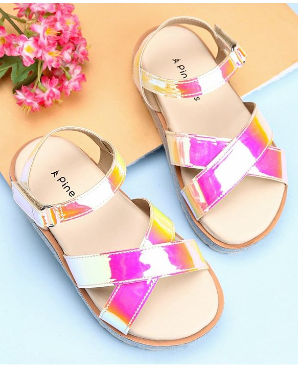Pine Kids Velcro Closure Sandals - Pink