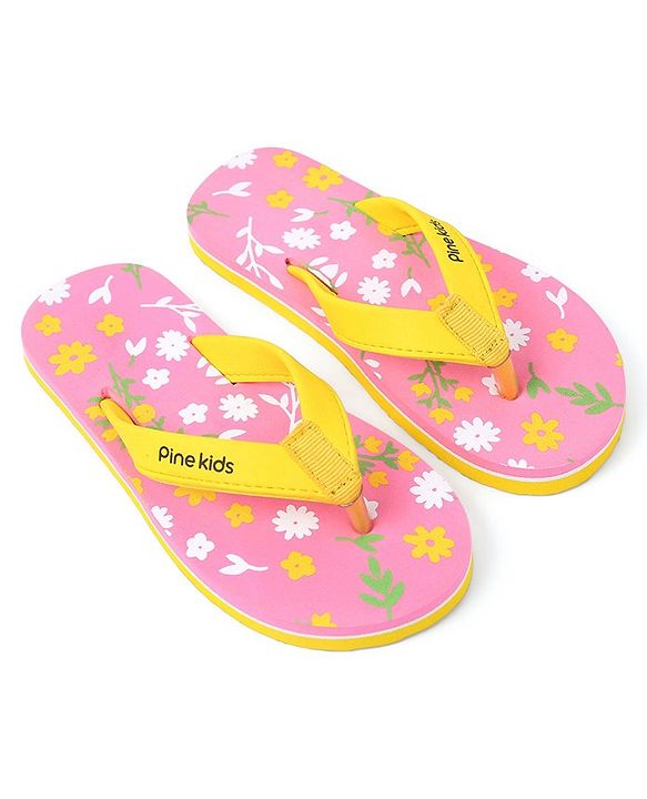 Pine Kids Slip On Flip Flop Floral Print - Pink