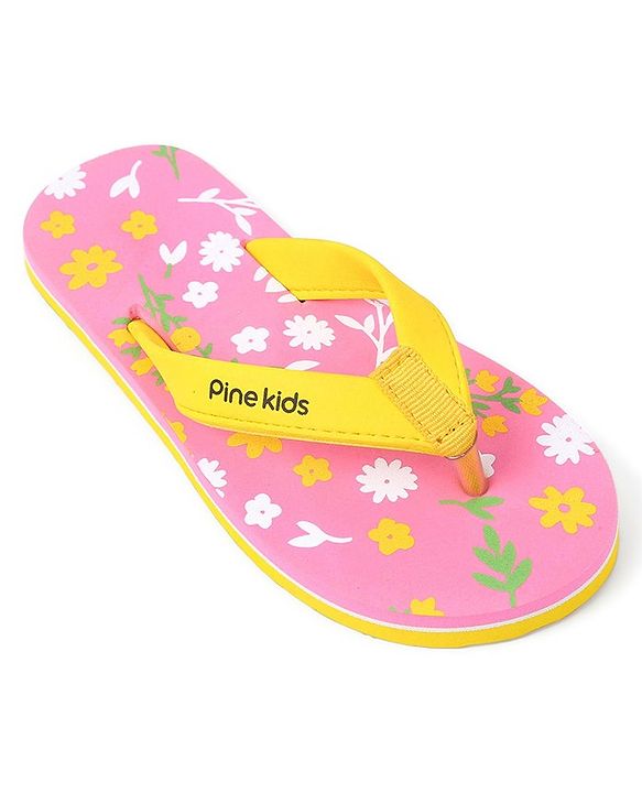 Pine Kids Slip On Flip Flop Floral Print - Pink