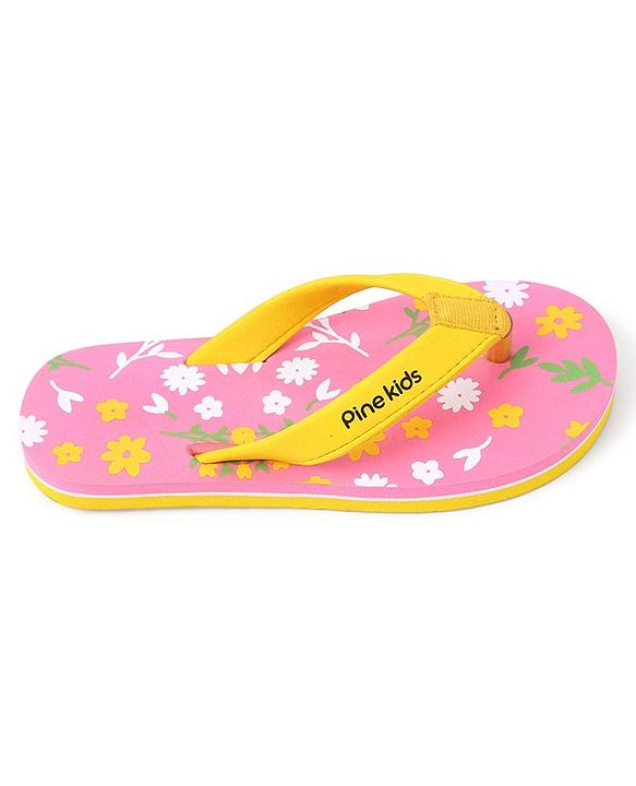 Pine Kids Slip On Flip Flop Floral Print - Pink