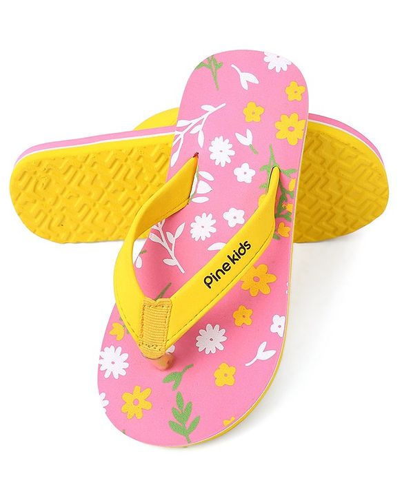 Pine Kids Slip On Flip Flop Floral Print - Pink