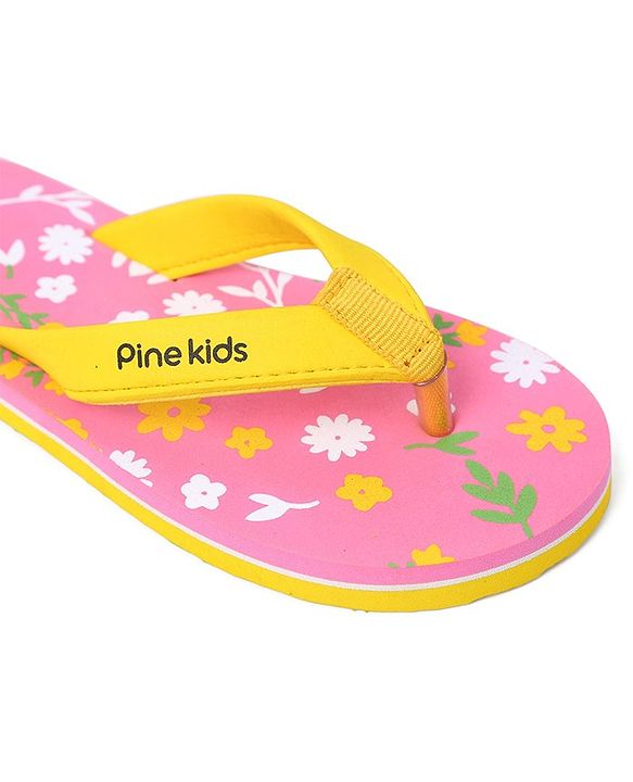 Pine Kids Slip On Flip Flop Floral Print - Pink
