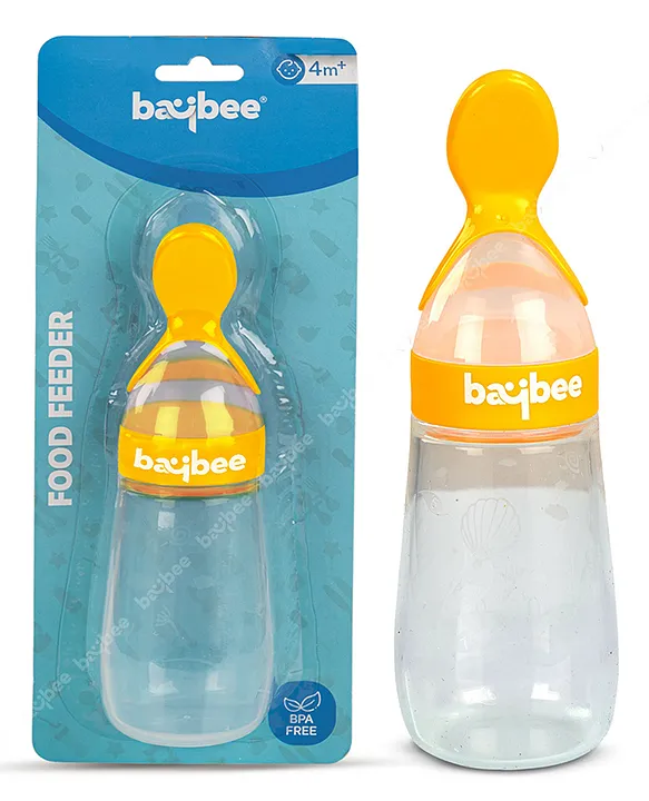 Baybee Squeezy Silicone Food Feeder Bottle with Spoon BPA Free