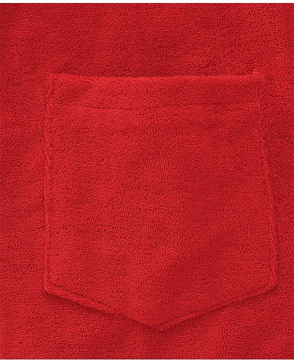 Babyhug Cotton Knit Full Sleeves Hooded Bath Robe Penguin Design - Red