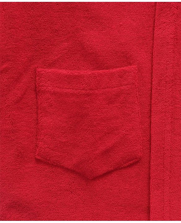 Babyhug Cotton Knit Full Sleeves Hooded Bath Robe Whale Patch -Red