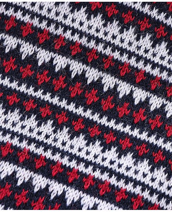 Babyhug Knit Full Sleeves Baby Sweater Set Intarsia Design - Multicolor