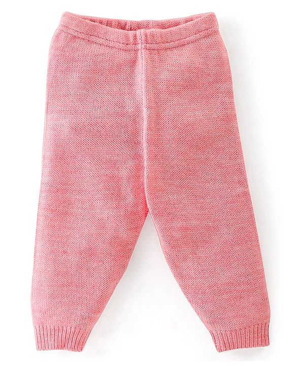 Babyhug Knitted Full Sleeves Sweater Set with Cable Knit Design - Pink