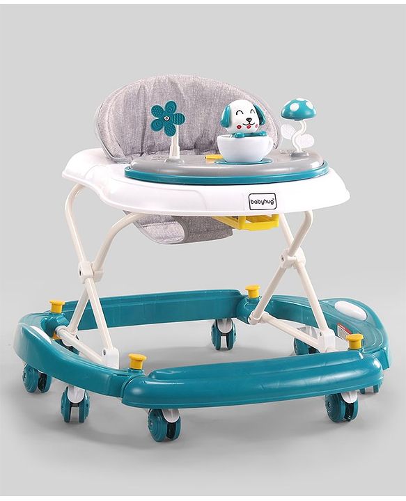 Babyhug Puppy 2 in 1 Walker Cum Rocker with 3 Adjustable Height & Musical Play Tray With Light - Blue