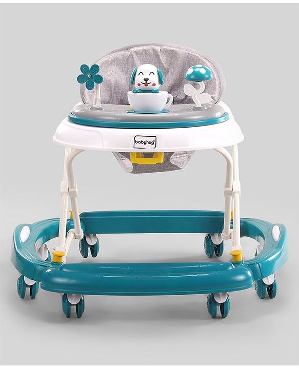 Babyhug Puppy 2 in 1 Walker Cum Rocker with 3 Adjustable Height & Musical Play Tray With Light - Blue
