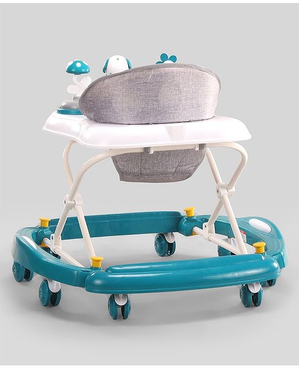 Babyhug Puppy 2 in 1 Walker Cum Rocker with 3 Adjustable Height & Musical Play Tray With Light - Blue
