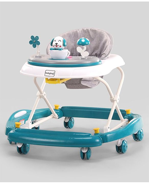 Babyhug Puppy 2 in 1 Walker Cum Rocker with 3 Adjustable Height & Musical Play Tray With Light - Blue