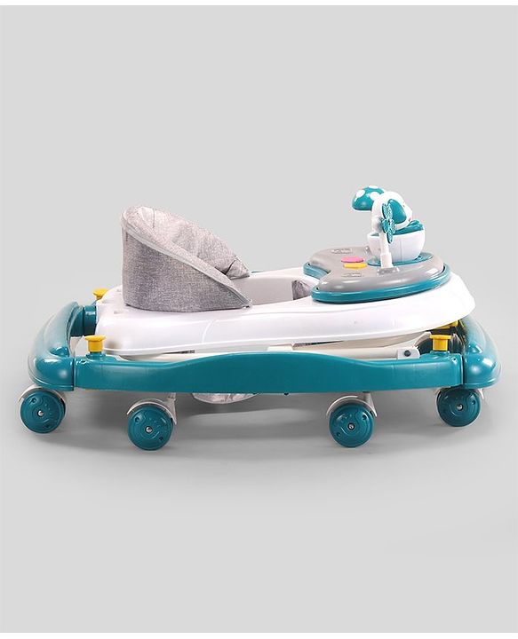 Babyhug Puppy 2 in 1 Walker Cum Rocker with 3 Adjustable Height & Musical Play Tray With Light - Blue