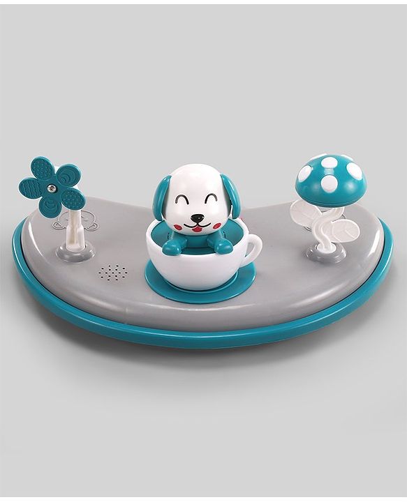 Babyhug Puppy 2 in 1 Walker Cum Rocker with 3 Adjustable Height & Musical Play Tray With Light - Blue