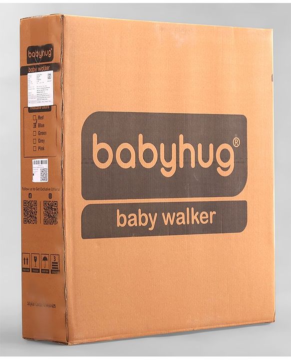 Babyhug Puppy 2 in 1 Walker Cum Rocker with 3 Adjustable Height & Musical Play Tray With Light - Blue