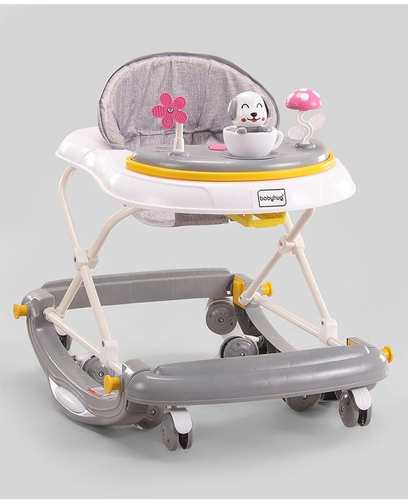 Babyhug Puppy 2 in 1 Walker Cum Rocker with 3 Adjustable Height & Musical Play Tray With Light - Blue