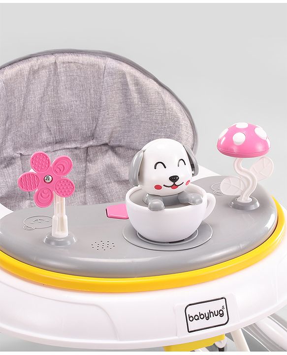 Babyhug Puppy 2 in 1 Walker Cum Rocker with 3 Adjustable Height & Musical Play Tray With Light - Blue