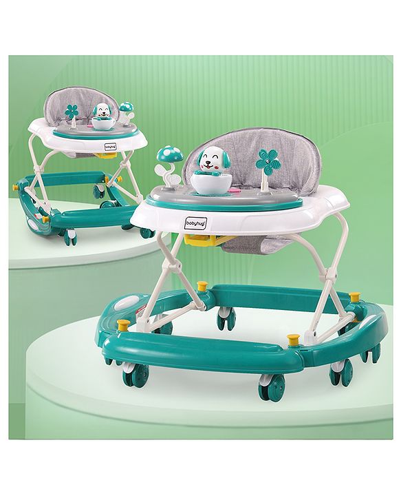 Babyhug Puppy 2 in 1 Walker Cum Rocker with 3 Adjustable Height & Musical Play Tray With Light - Blue