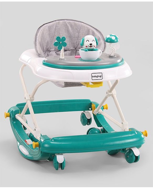 Babyhug Puppy 2 in 1 Walker Cum Rocker with 3 Adjustable Height & Musical Play Tray With Light - Blue