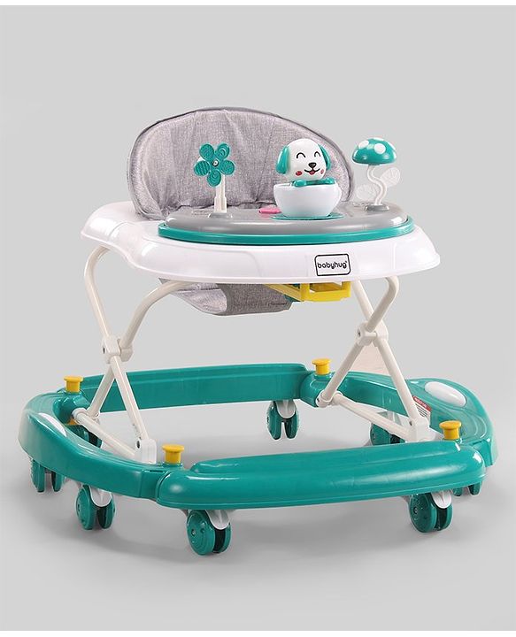 Babyhug Puppy 2 in 1 Walker Cum Rocker with 3 Adjustable Height & Musical Play Tray With Light - Blue