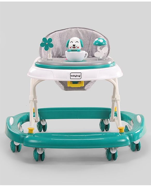 Babyhug Puppy 2 in 1 Walker Cum Rocker with 3 Adjustable Height & Musical Play Tray With Light - Blue