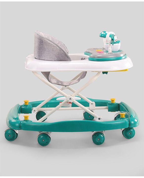 Babyhug Puppy 2 in 1 Walker Cum Rocker with 3 Adjustable Height & Musical Play Tray With Light - Blue