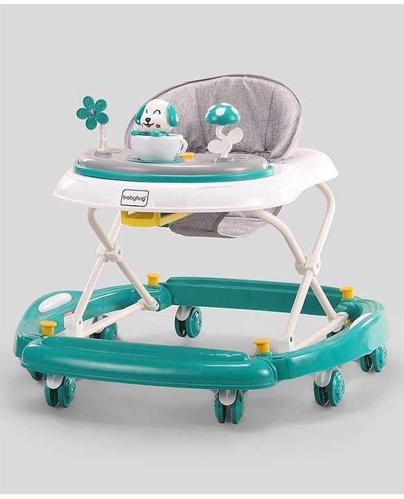 Babyhug Puppy 2 in 1 Walker Cum Rocker with 3 Adjustable Height & Musical Play Tray With Light - Blue
