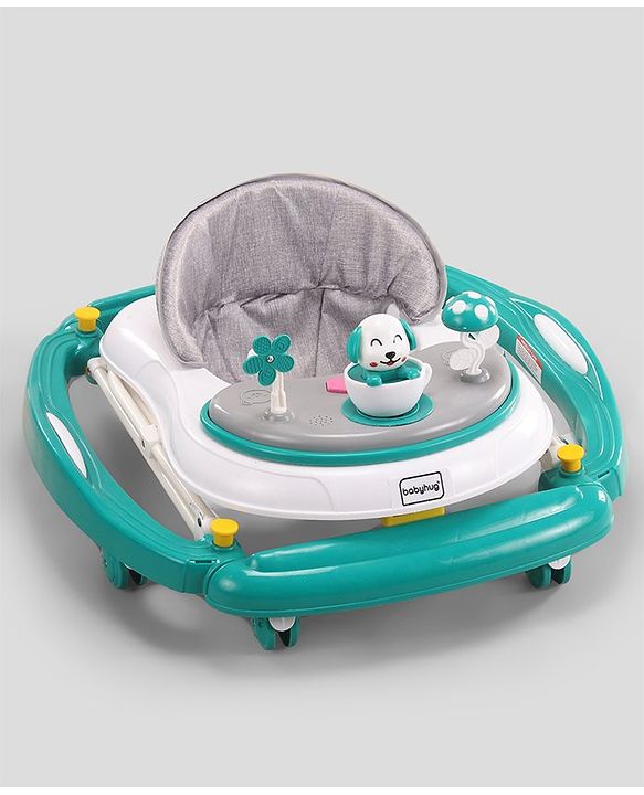 Babyhug Puppy 2 in 1 Walker Cum Rocker with 3 Adjustable Height & Musical Play Tray With Light - Blue