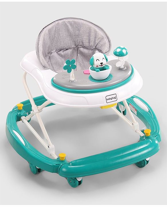 Babyhug Puppy 2 in 1 Walker Cum Rocker with 3 Adjustable Height & Musical Play Tray With Light - Blue