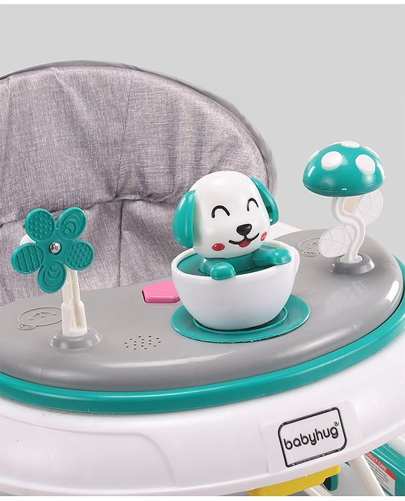 Babyhug Puppy 2 in 1 Walker Cum Rocker with 3 Adjustable Height & Musical Play Tray With Light - Blue