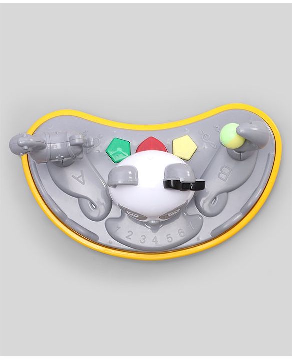 Babyhug Panda 2 In 1 Walker Cum Rocker With 3 Adjustable Height & Musical Play Tray With Lights-Grey| Smooth Swivel Wheels| BIS Certified| Comfortable Seat| Removable Toys