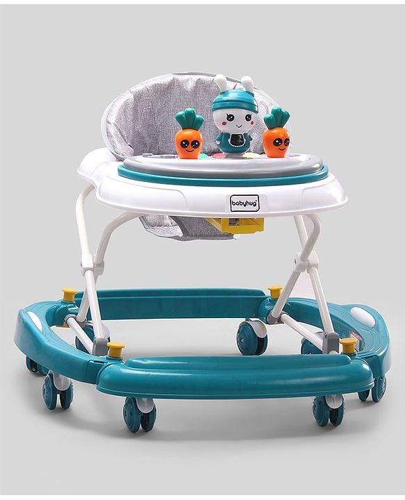 Babyhug Bunny 2 In 1 Walker Cum Rocker With 3 Adjustable Height & Musical Play Tray With Lights-Blue
