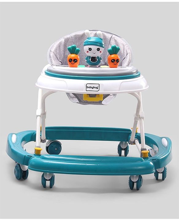 Babyhug Bunny 2 In 1 Walker Cum Rocker With 3 Adjustable Height & Musical Play Tray With Lights-Blue