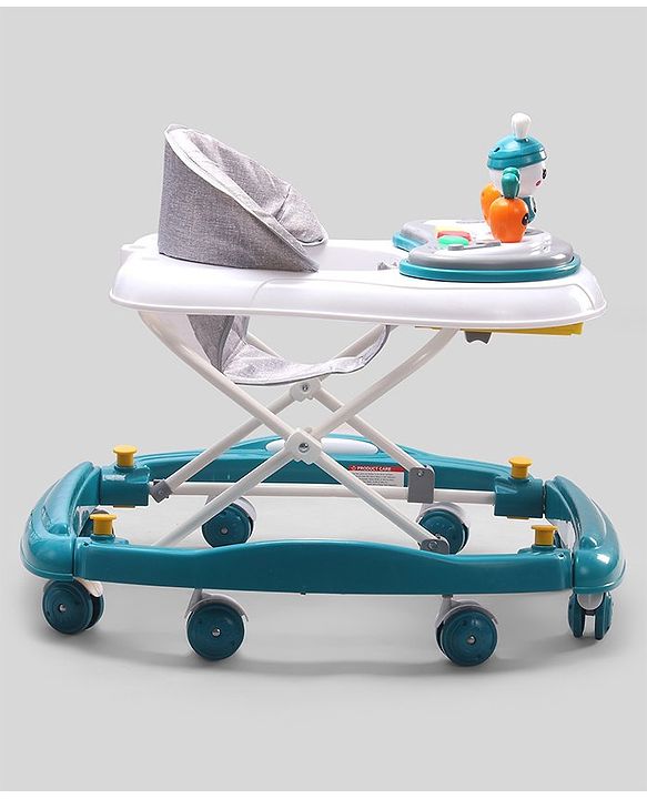 Babyhug Bunny 2 In 1 Walker Cum Rocker With 3 Adjustable Height & Musical Play Tray With Lights-Blue